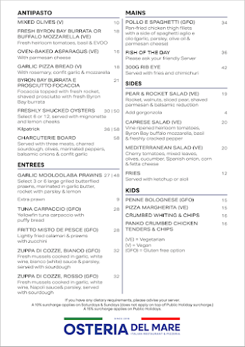 Opinii despre Osteria del Mare în Burleigh Heads - Hospitality and gastronomy