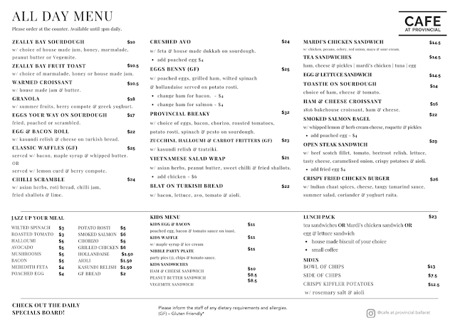 Opinii despre Cafe at Provincial Ballarat în Ballarat Central - Hospitality and gastronomy