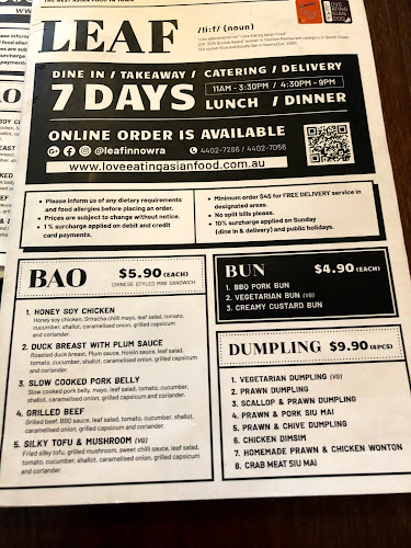 Leaf in Nowra, Modern Thai & Asian Restaurant - Hospitality and gastronomy