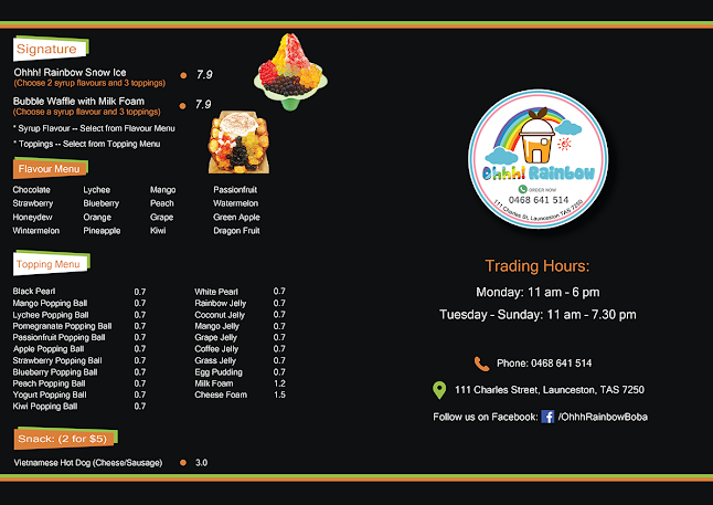 Opinii despre Ohhh! Rainbow (Launceston) în Launceston - Hospitality and gastronomy