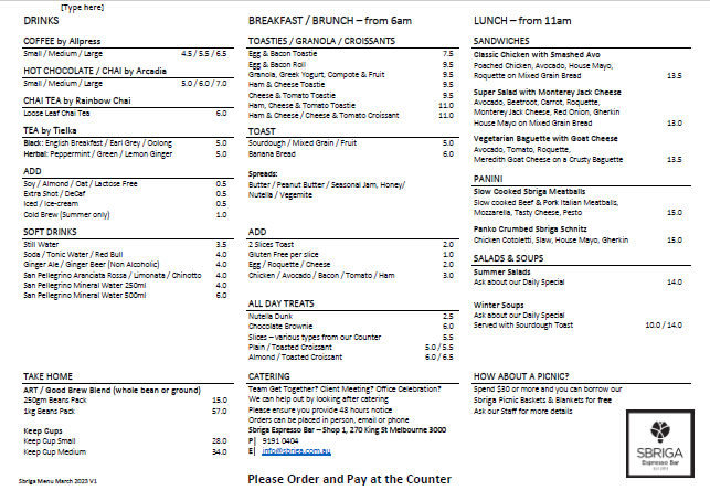 Sbriga Espresso Bar