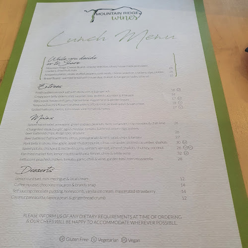 Mountain Ridge Wines Restaurant & Cellar Door - Hospitality and gastronomy