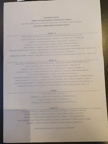 Opinii despre Watermarc Dining în Wangaratta - Hospitality and gastronomy