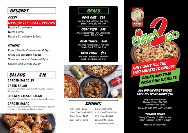 Opinii despre Pizza 2 Go Macquarie Fields în Sydney - Hospitality and gastronomy