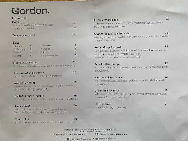 Opinii despre Gordon Espresso în Southbank - Hospitality and gastronomy