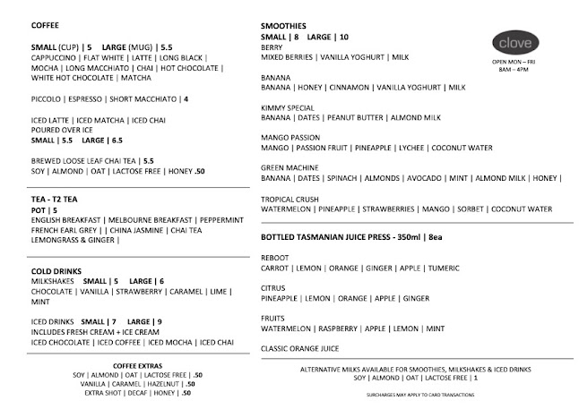Opinii despre Clove Cafe în Newstead - Hospitality and gastronomy