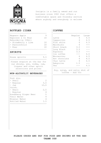 Insignia on Flinders Bar