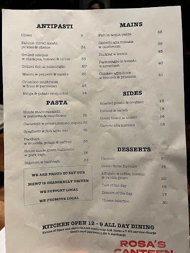 Opinii despre Rosa's Canteen în Melbourne - Hospitality and gastronomy