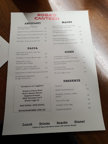 Comentarii opinii despre Rosa's Canteen
