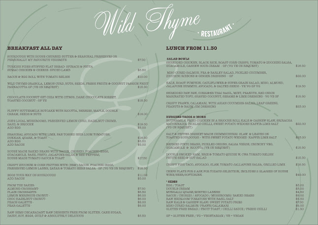 Opinii despre Wild Thyme în Cairns City - Hospitality and gastronomy