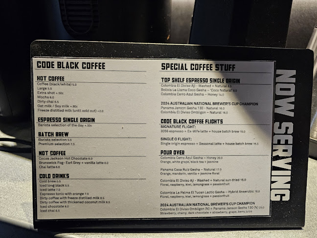 Code Black Coffee Spencer Street