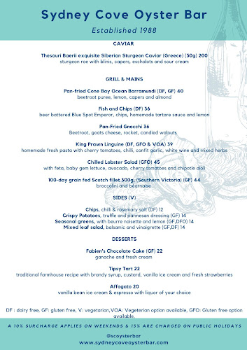 Opinii despre Sydney Cove Oyster Bar în Cable Beach - Hospitality and gastronomy