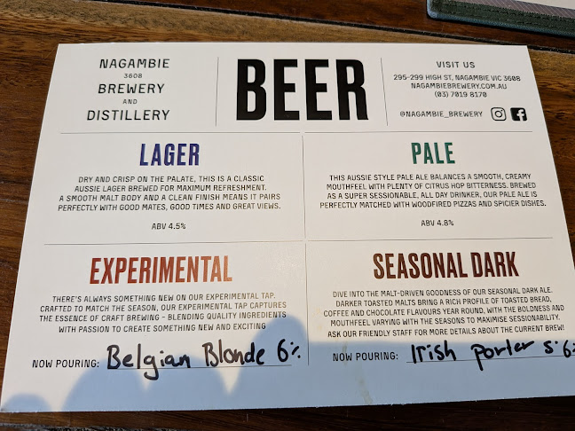 Nagambie Brewery and Distillery - Hospitality and gastronomy