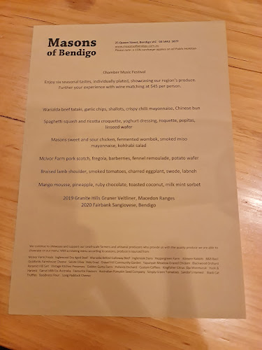 Masons of Bendigo - Hospitality and gastronomy