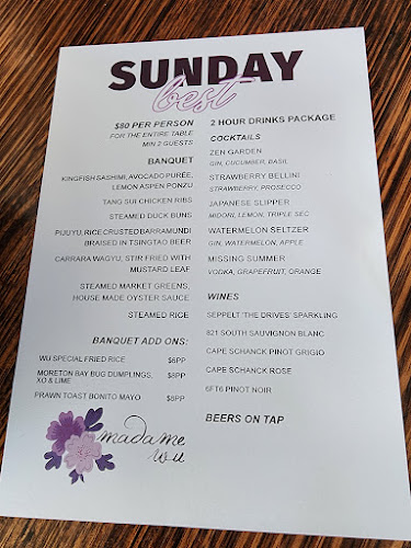 Opinii despre Madame Wu în Brisbane City - Hospitality and gastronomy