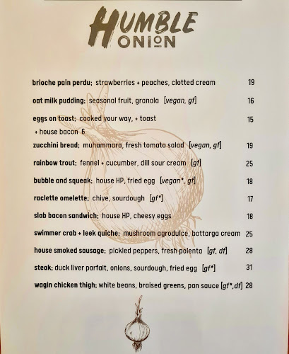 Opinii despre The Humble Onion în Perth - Hospitality and gastronomy