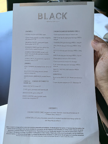 Opinii despre BLACK Bar & Grill în Pyrmont - Hospitality and gastronomy