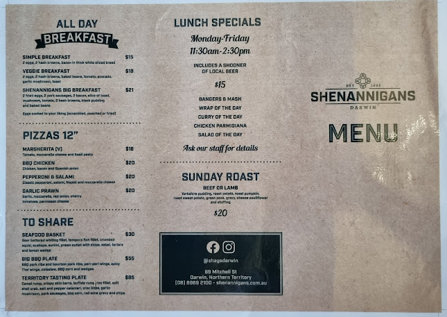 Opinii despre Shenannigans în Darwin City - Hospitality and gastronomy