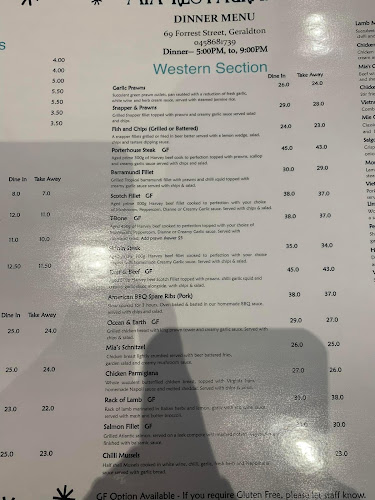 Mia Restaurant- Western and Asian - Geraldton