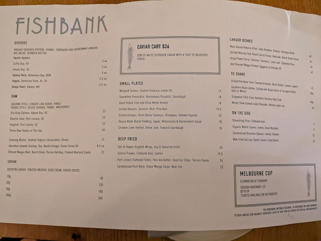 Opinii despre Fishbank Bar & Grill în Adelaide - Hospitality and gastronomy