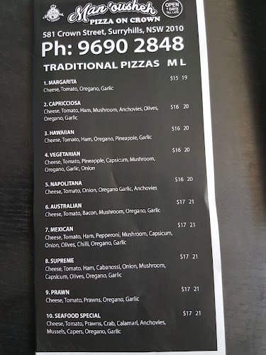 mamousheh pizza on crown - Surry Hills