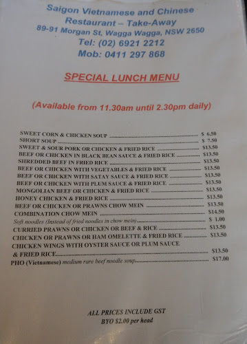 Saigon Restaurant - Wagga Wagga