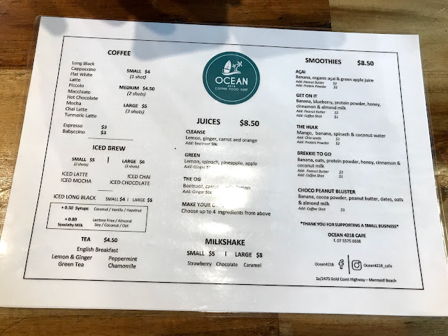 Ocean 4218 cafe - Mermaid Beach