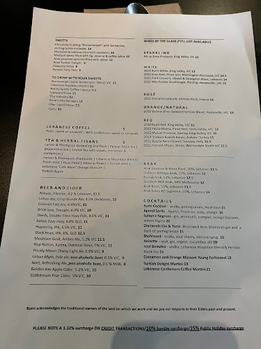 Opinii despre Rumi în Brunswick East - Hospitality and gastronomy