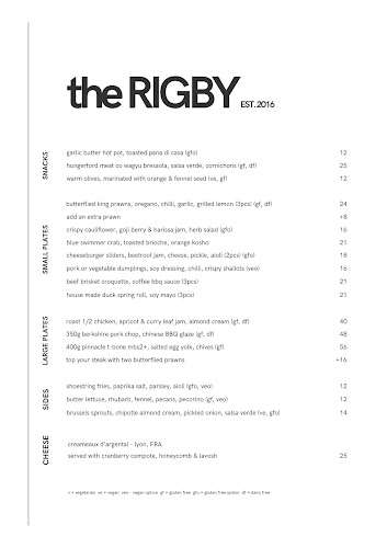 the RIGBY - Hospitality and gastronomy