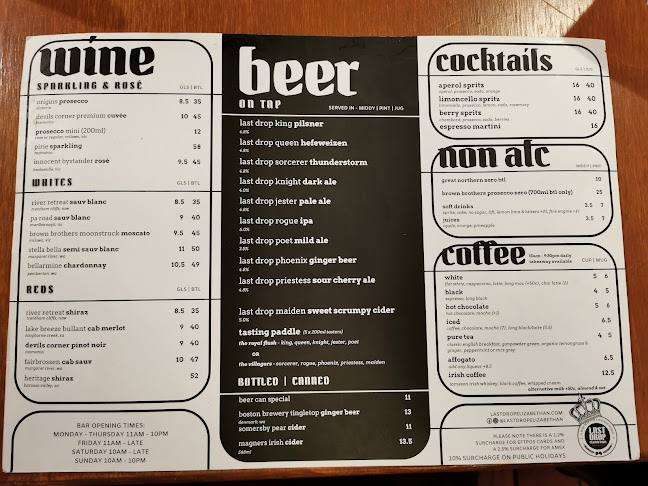 Last Drop Elizabethan - Hospitality and gastronomy