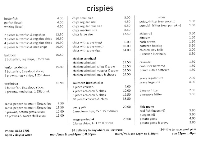 Opinii despre crispies în Port Pirie - Hospitality and gastronomy