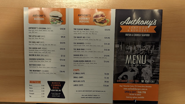 Opinii despre Anthony's Seafood & Burgers în Kincumber - Hospitality and gastronomy