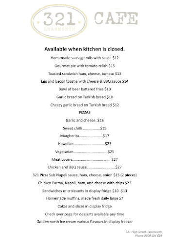 321 Cafe Learmonth - Hospitality and gastronomy