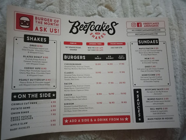 Opinii despre Beefcakes and Shakes | Restaurant, Grange în Adelaide - Hospitality and gastronomy